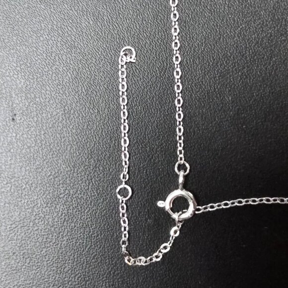 Round Cut Moissanite in Square Halo of CZ in Sterling Silver - Picture 6 of 9